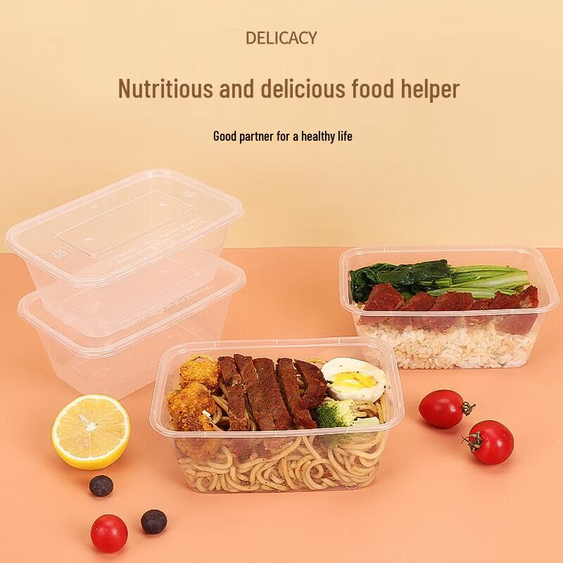 Kamelie 1000ml Einweg Quadratischer Plastik Lebensmittelbehälter