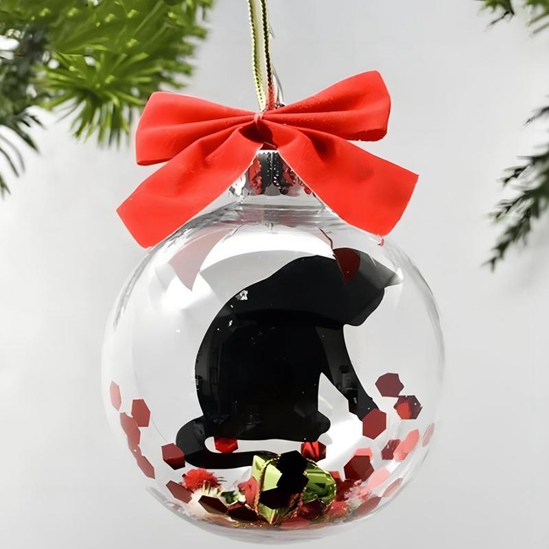 

Christmas Ornament Ball Xmas Tree Decorations Clear Bauble Ornament House Hanging Ball Exquisite Gift-Black Cats Durable