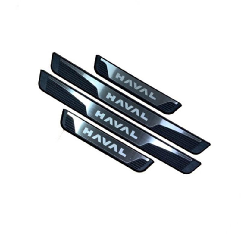 For Haval H3 2024 2025 Stainless Steel Plastic Car Door Scuff Plate Trim Pedal Thresold Kick Pad Protector Sticker Styling