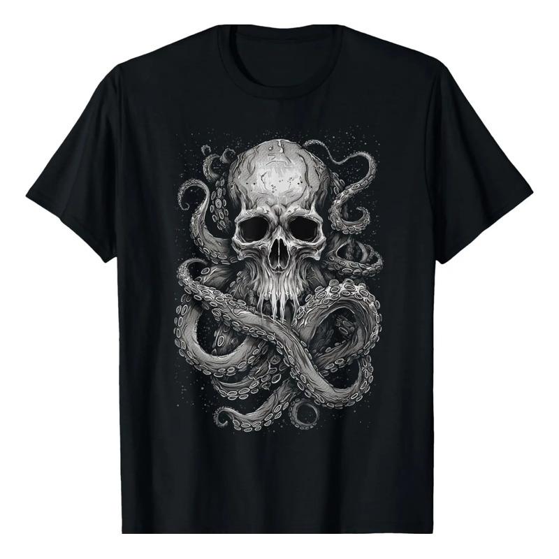 Camiseta Octopus Skull Monster Cool Krakens Cthulhus Skull P S разноцветный