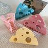 1pc Novel Kawaii Cheese Shaped Hair Claws Vibrant Pastel Shades Secure Hold Types Ideal for Casual Days Sweet Style Looks