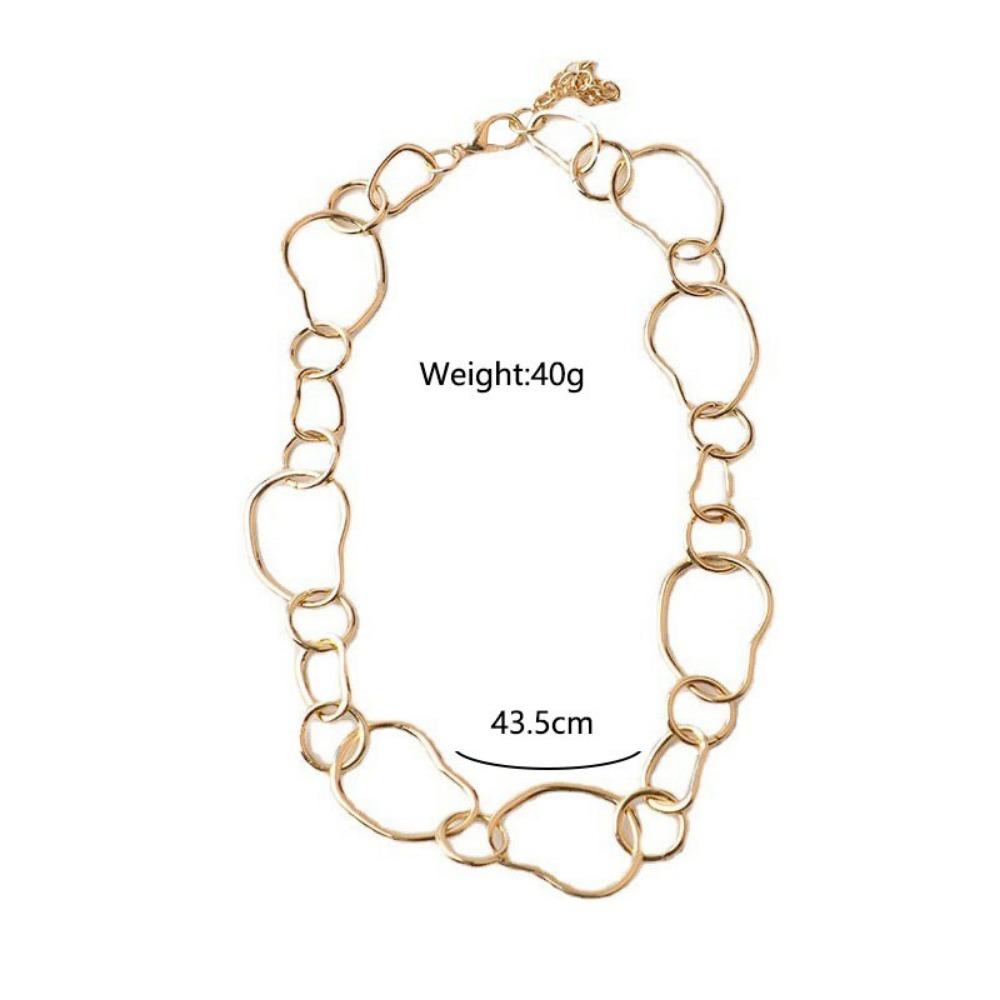 Irregular Circular Chain Gold Color Link Choker Necklace Women Necklace Party Jewelry Gifts
