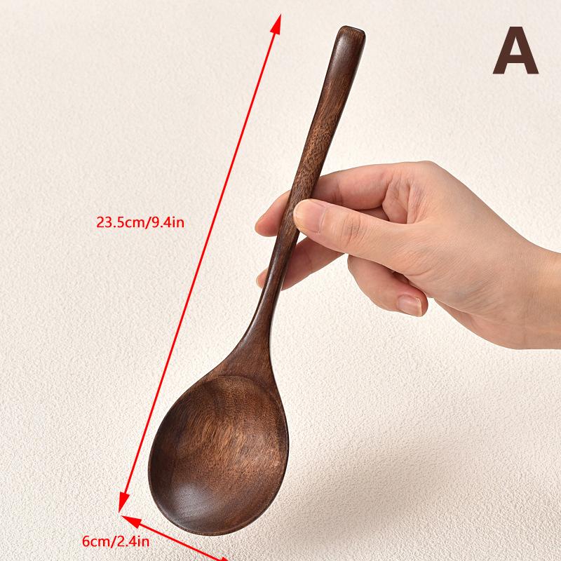 Long Handle Ramen Wooden Spoon Japanese Kitchen Cooking Utensils Tableware Serving Tablespoons Home Large Soup Ladle