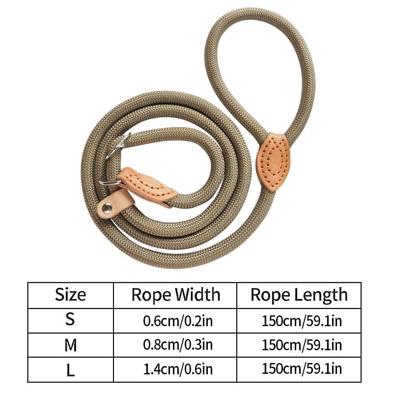 150CM Heavy Duty Braided Rope Dog Leash with Adjustable Loop Collar Dog Training Lead Leash for Small Medium Large Dogs Perros