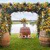 2pcs Artificial Sunflower Garland Fake Yellow Sunflower Vine, Faux Silk Flower Hanging Rattan For Wall Decor, Wedding Arch, Home Party, Indoor