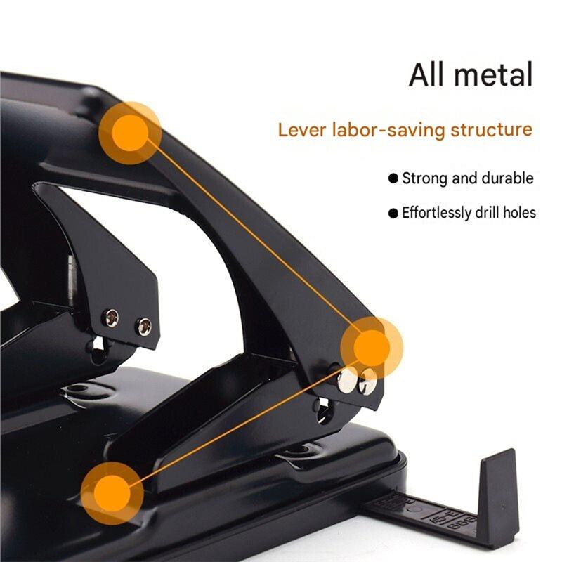 A25F-2 Hole Heavy Duty Punch, Metal File Fasteners Padded Handle, 40-Sheet Capacity For Paper File Folder/Binder