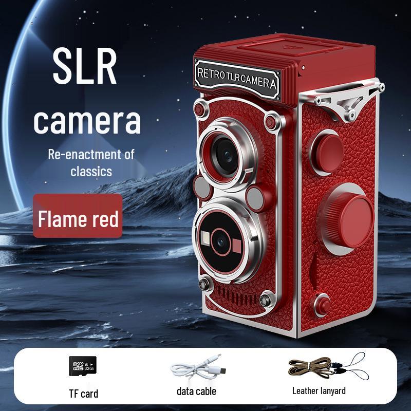 Retro Dual-Lens Travel Camera - Manual Crank, Student-Friendly, Portable Film & Digital Model