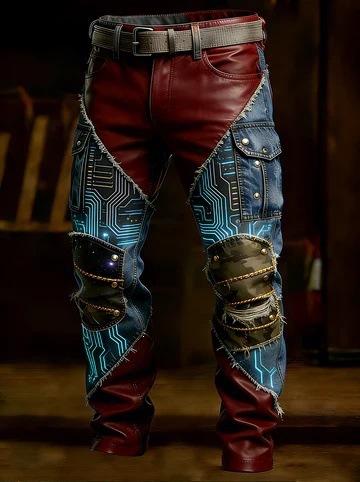 Y popular D printed men's trousers retro overalls new punk men's clothing independent
