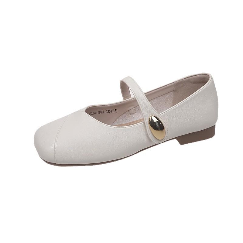 Vintage Mary Jane Shoes For Women With Pu Upper Low Heel Slipon Casual For Autumn