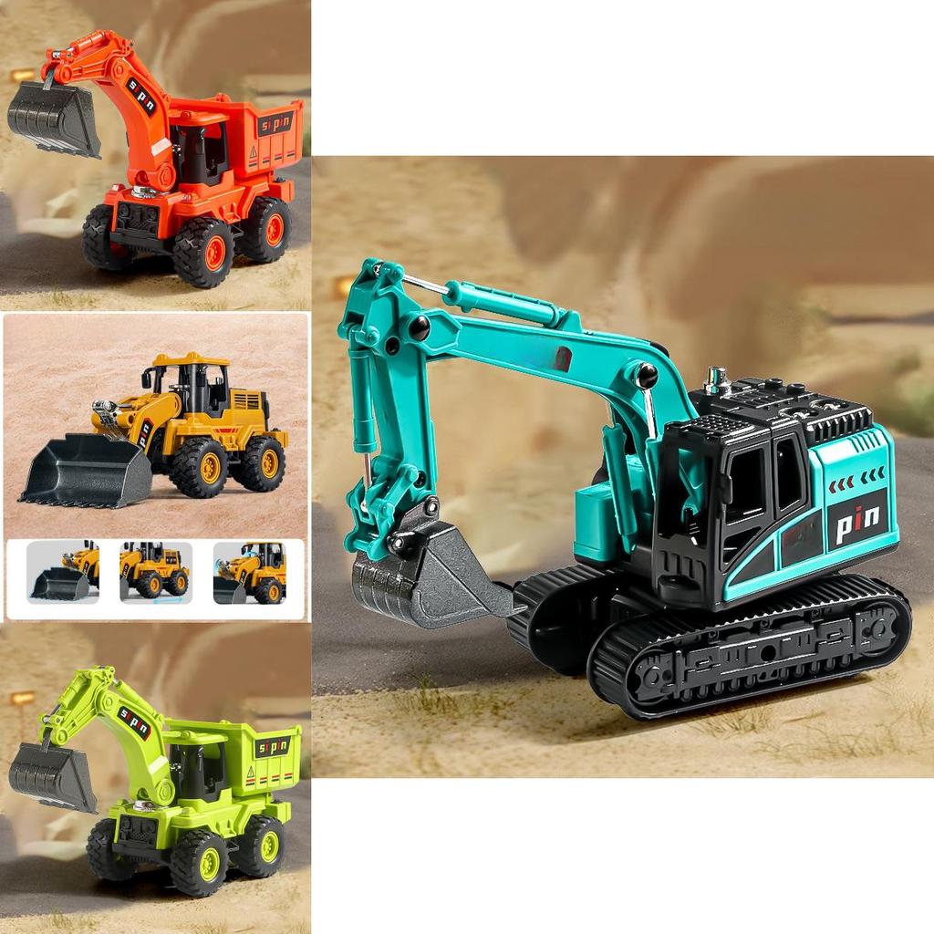 Inertia Bulldozer And Excavator Toy With Alloy Shovel For Kids Construction Play