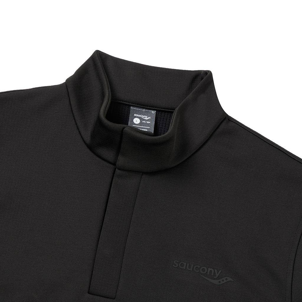 SAUCONY Urban Commuting Series Solid Color Simple Letter Logo Knitted Stand Collar Long Sleeve Sweatshirt Men Sweatshirt Black SC2240157A-BK01