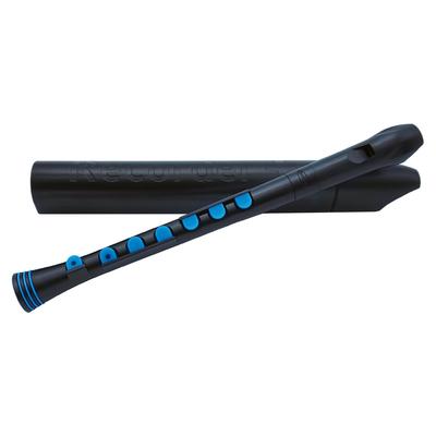 NUVO Soprano Baroque Silicone Dedicated Case and Fingering Recorder, Style, Recorder+(B), Key, Black/Blue N320RDBBL-B [Includes Chart]