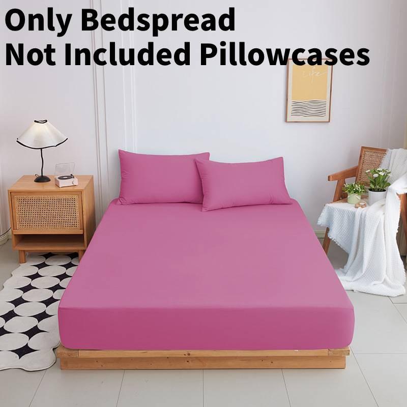 Color Mattress Solid Protector Pillowcase Bedspread Set Home Textile Accessories