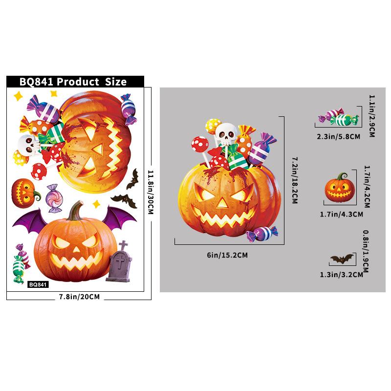 Halloween decoration bat ghost window sticker Halloween party atmosphere layout creative pumpkin lantern static glass sticker
