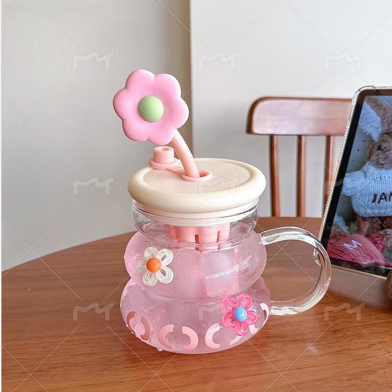 Ailan Huijia WA Heat-Resistant Flower Tea Infuser Glass Cup Single Cup + Brush (No Sticker)