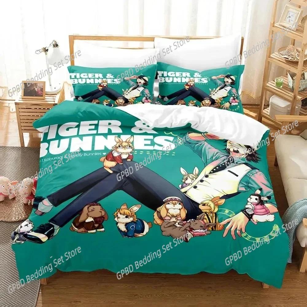 Anime Tiger & Bunny Bedding Set Boys Girls Twin Queen Size Duvet Cover Pillowcase Bed Kids Adult Fashion Home Textileextile