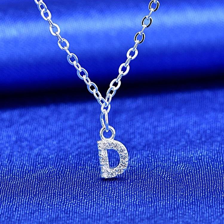 Collana con Ciondolo Lettera D Maglia a Catena Charms Iniziali Gioielli per Uso Quotidiano e Occasioni Speciali