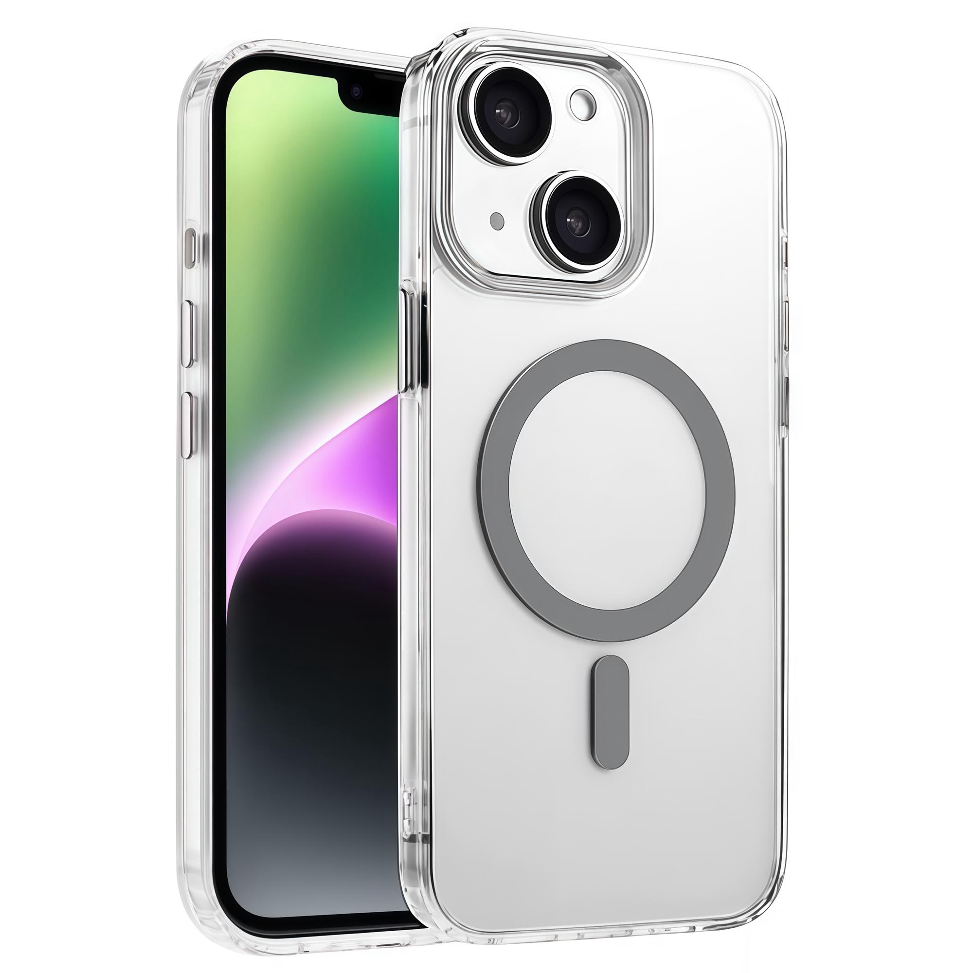 

For iPhone 14/13 Case Compatible with MagSafe Clear PC+TPU Sealed Magnetic Phone Cover