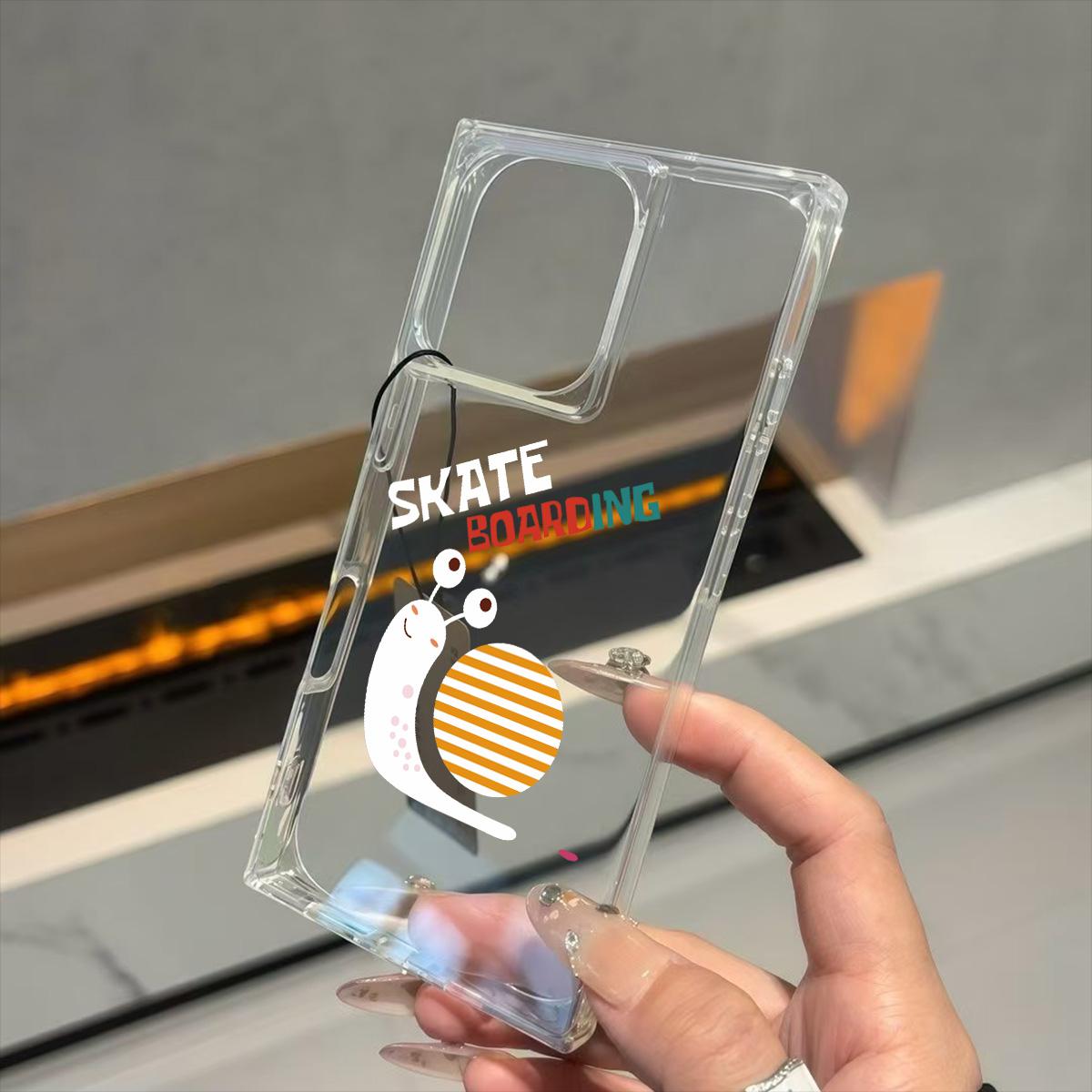

Clear Square Back Tube Case Protection For iPhone 15 Plus 14 Pro Max 16 ProMax 11 12 13 Anti-Oxygen,Little Snail Pattern Casing iphone 11 ProMax