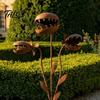 Rusty Garden Stake Carnivorous Plant Stake, Metal Venus Flytrap Sculpture, Sculpture Monstrous Ornament for Yard Flower Bed Lawn Rust-colored Decor