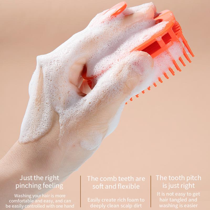 1pcs Silicone Shampoo Brush Head Scalp Massage Hair Brush Bath Shower Body Scruber High-quality Exfoliator Salon Styling Tools