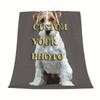 1 Piece Of Vintage Style Custom Po Blanket, Twill Fabric, High Quality, Single-Sided Printing, Jack Russell Meme Design