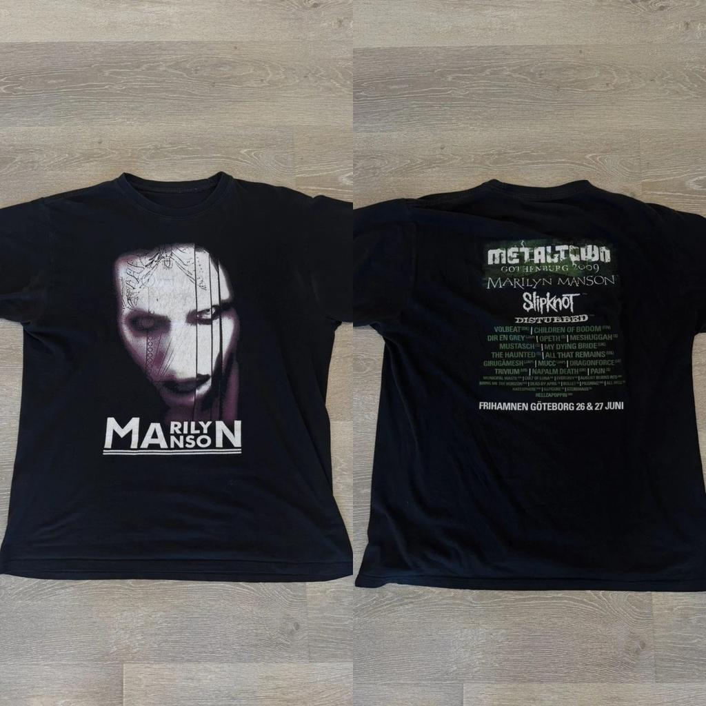 Gothic Clothing Marilyn Manson Tee Vintage Death Hype Tshirt Oversized Y2k Vintage 90s Tshirts Cotton Streetwear Tees Unisex