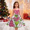 Children's Fashion Casual Christmas Print Off-Shoulder Punk Vintage Dress