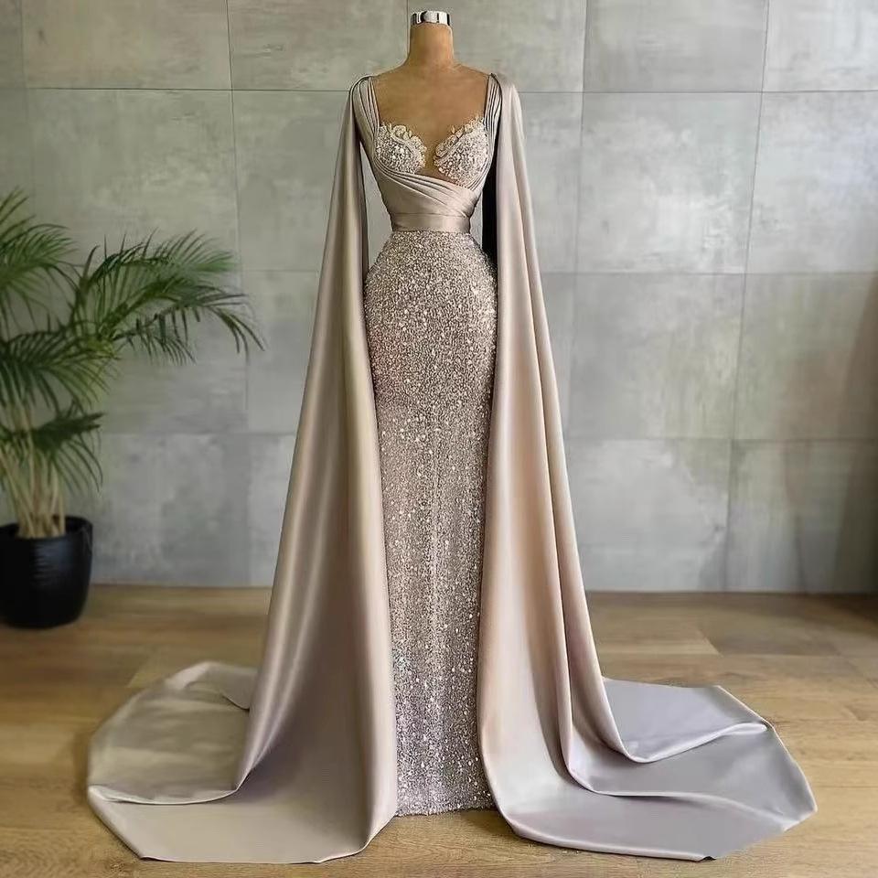 High-end Evening Dress 1011 New Aura Queen Long Slim Dress Dress Annual Meeting Catwalk Dress