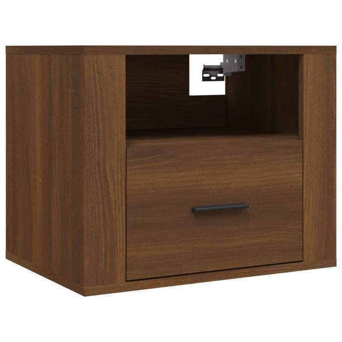 816894 vidaXL Wall-mounted Bedside Table Brown Oak 50x36x40 Cm