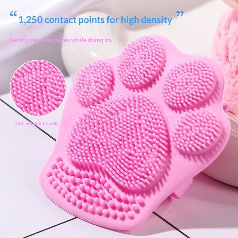 1Pcs Cat Paw Silicone Facial Cleansing Brush Soft Elastic Face Scrubber Deep Pore Exfoliating Makeup Brush Skin Care Beauty Tool