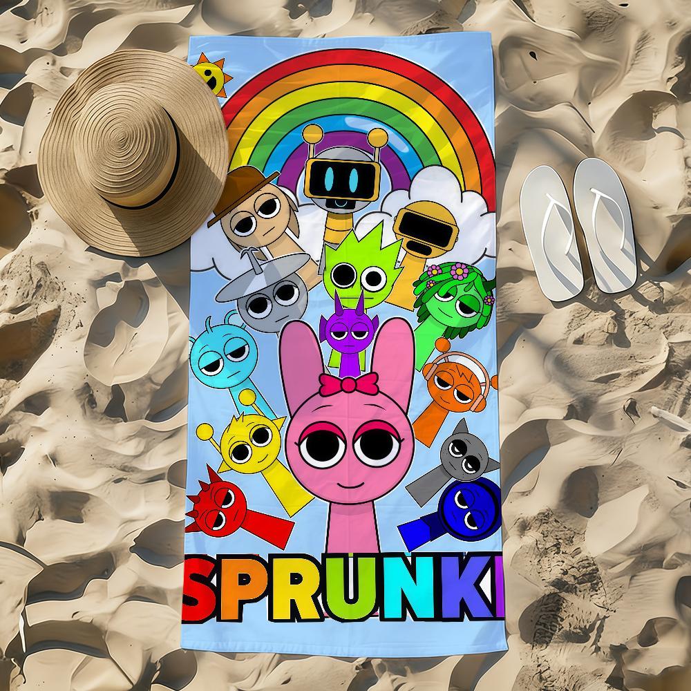Neues S-sprunki Spiel K-kids Handtuch Strandtuch Übergröße Schnelltrocknendes Handtuch Saugfähig Weich Schwimm Strandtücher für Männer Frauen