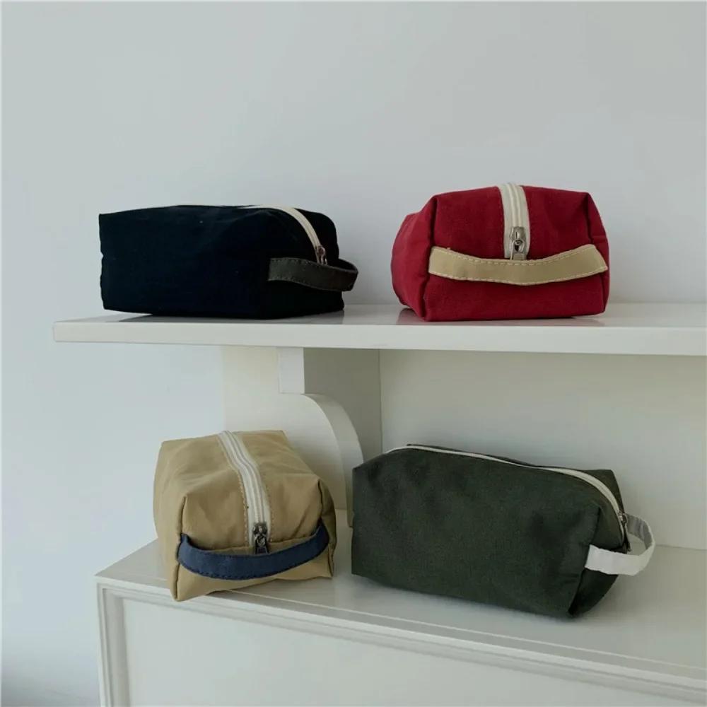 Mode Koreansk Stil Kvinder Kosmetiktaske Rejse Organizer Opbevaringstaske Lærred Make Up Etui Pung Lille Stor Tote Makeup Sæt Pung