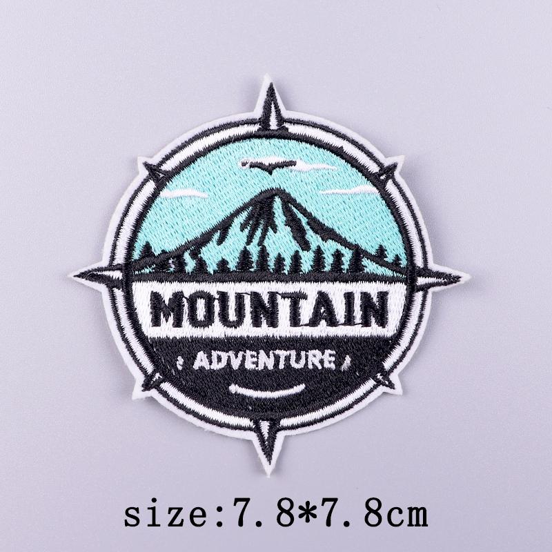 Wilderness Patch Iron On Patches For Clothing Outdoor Embroidered Patches On Clothes Camping Embroidery Patch Hook Loop Stickers