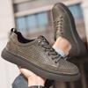 Fashion Genuine Leather Men Casual Shoes Lace Up Skateboard Mens Oxfords Moccasins Breathable Male Driving Shoes Daily Punching Flats