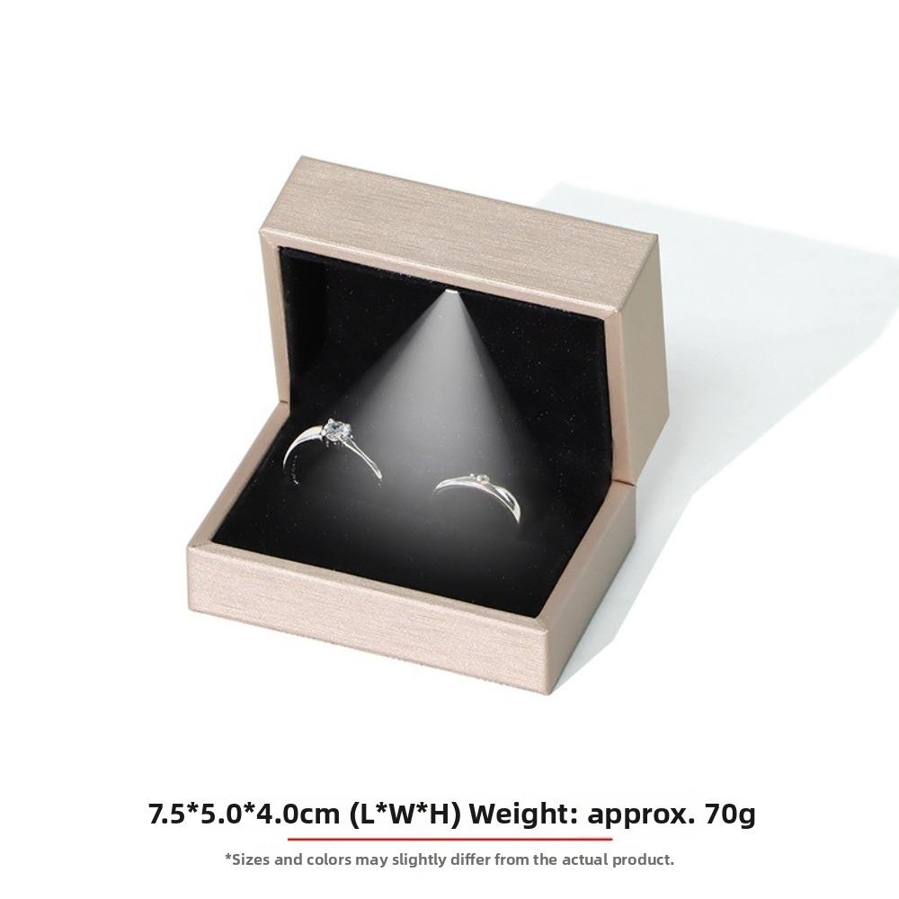 LED Light Jewelry Display Storage Box PU Leather Bracelet Ring Necklace Organizer  Wedding Gift