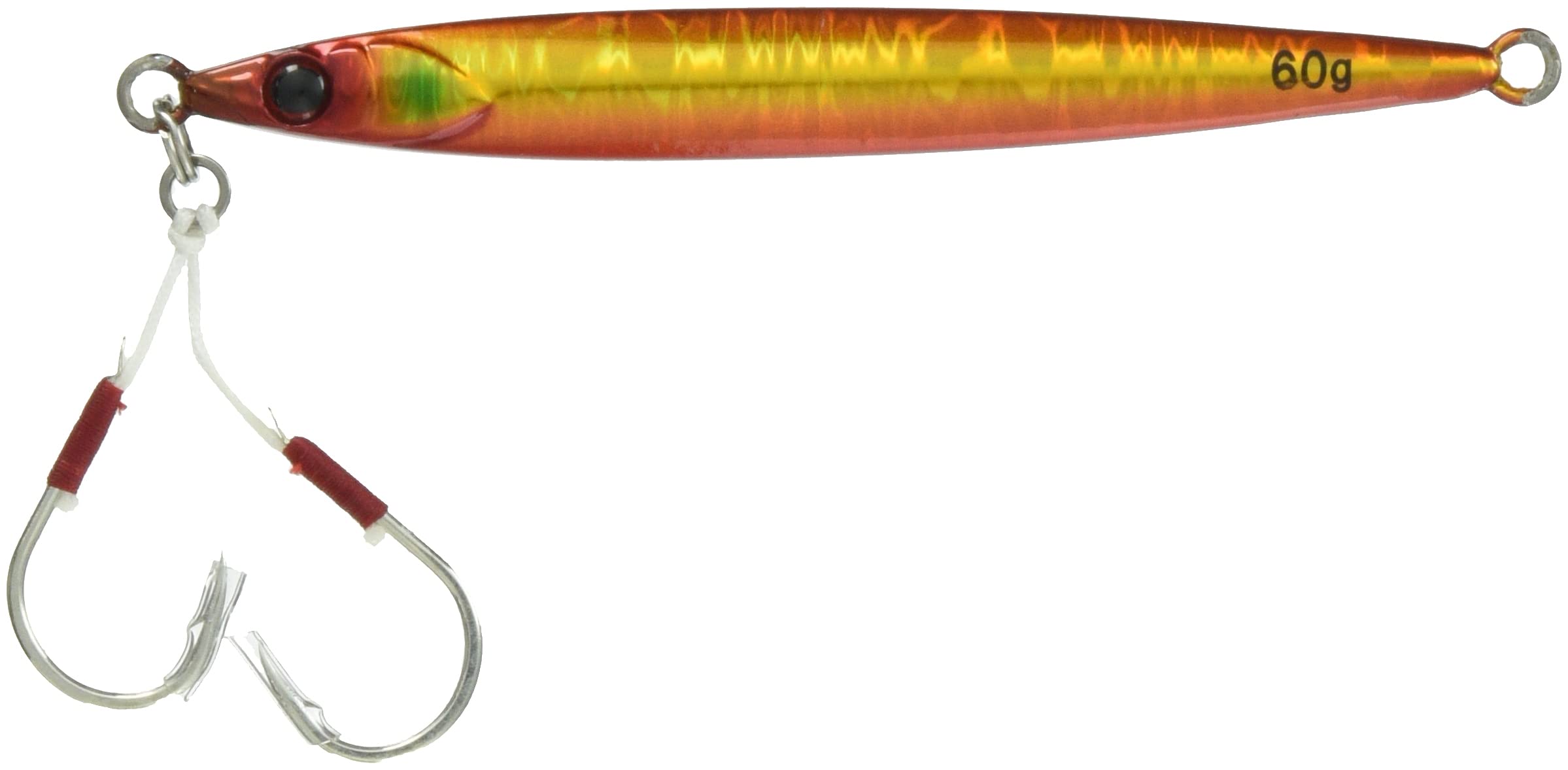 JACKALL Big Backer Metal Stick 60g Red Wave Jig/Slide Gold/Magma Holo.