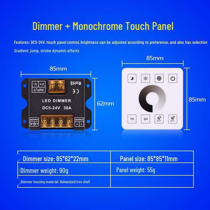 DC 12V-24V 30A LED Dimmer Switch: Stepless Brightness Control Knob