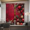 Christmas pine bulb printed curtains   pole bag curtains   Christmas decorations   home decorations   room decorations