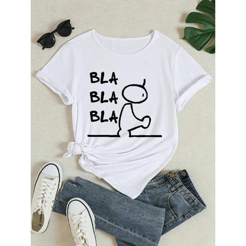 Women'S Stylish Crew Neck T-Shirts , Suitable for Machine Washing, Featuring Short Sleeves And Designed for Spring, Summer, And Autumn