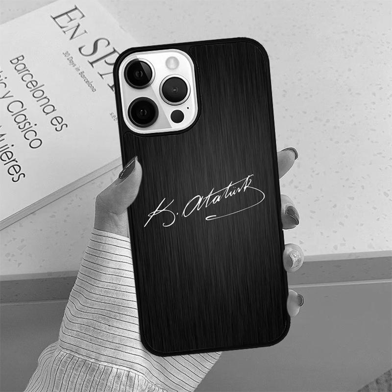 Mustafa Kemal Ataturk Signature Phone Case cover For iPhone 17 15 16 14 13 12 11 Pro Max Coque For Apple PLUS fundas