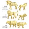 12 Set of Gold Plastic Animal Figurines Jungle Wild Animals Models Mini Animals Desktop Ornament