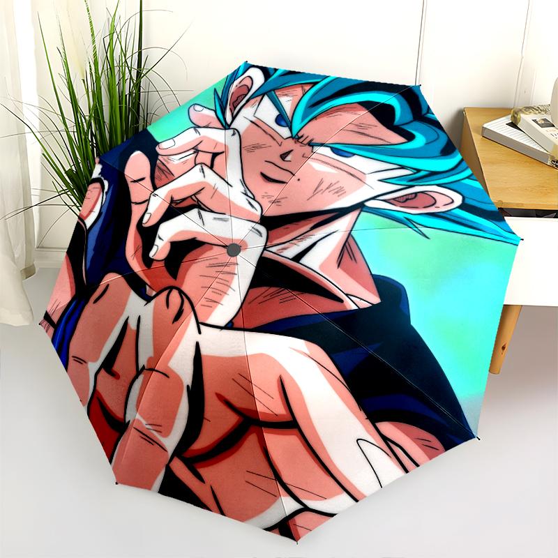 Goku Dragon Ball Pattern, Automatic Folding Umbrella, Portable and Foldable Design, 8 Ribs, a Christmas or Birthday Gift.