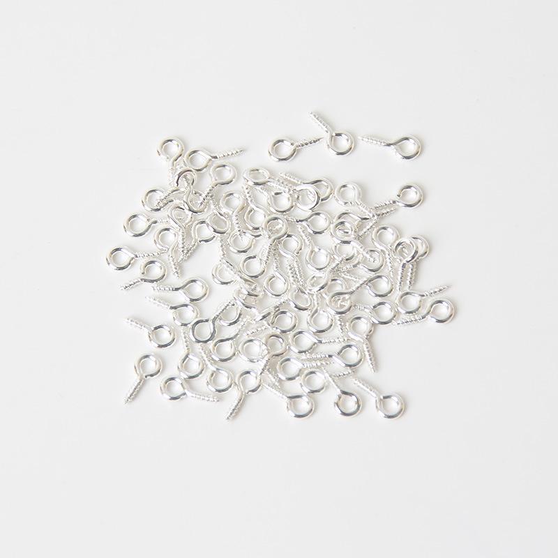 

Крючок для рогового винта с овечьим глазом для самодельных украшений - круглое кольцо с головкой, самонарезающий металлический аксессуар 4*8mm, Thickness 1.2mm, 200 pcs/pack серебряный