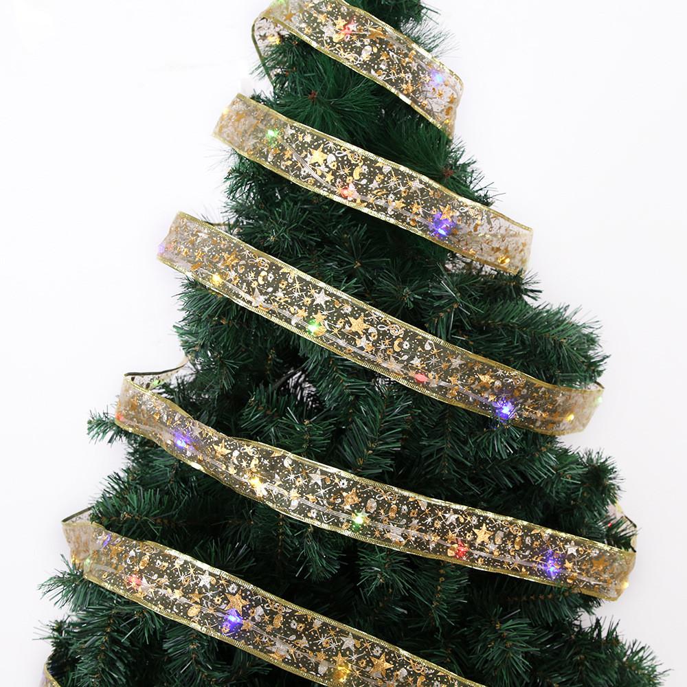 White Illuminating Warm And Colorful Led Christmas Ribbon String Lights For Trees