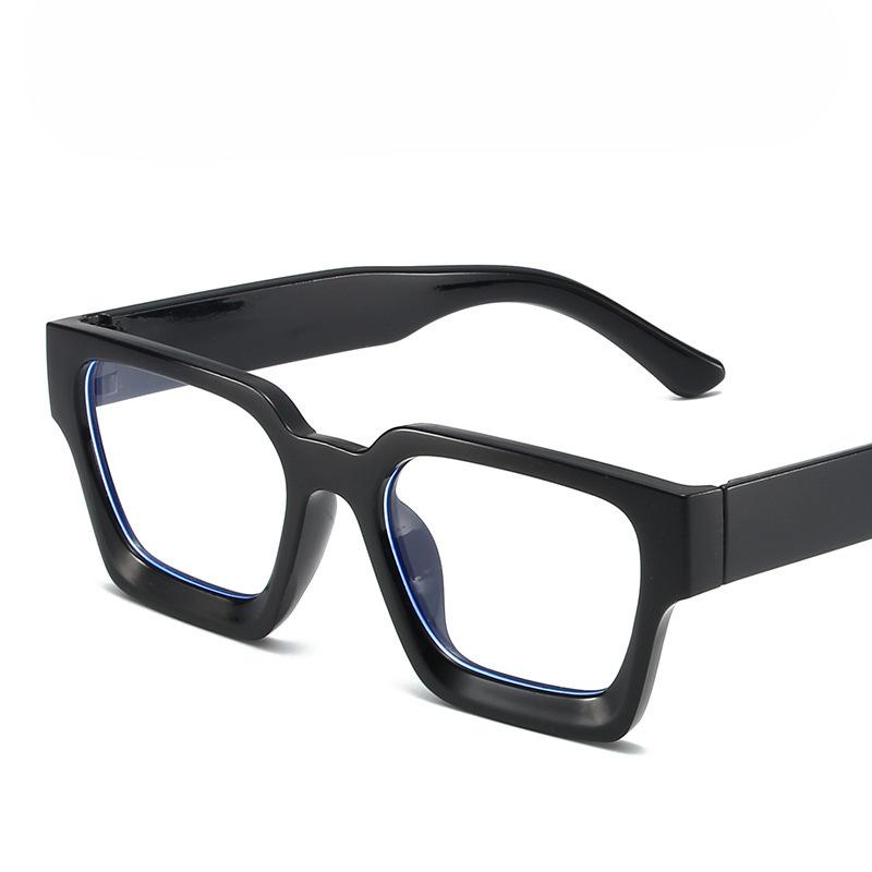 Retro Large Box Flat Mirror Texture Thick Edged Box Decoration Anti Blue Light Glasses Full Frame Glasses