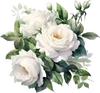 QT2086#15cm White Rose Waterproof Car Decorative Decal, Suitable for Cars, Laptops, Bumpers, Glass Window Sticker