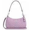 Teri 25 Herz-Anhänger Silberfarbene Metalloberfläche Lederschultertasche Mittel Hellviolett Damen-Schultertasche CDA98-SVIZ
