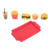 Dollhouse Fast Food 1/12 Resin Mini Hamburger Fries Set for Miniature Food Accessories