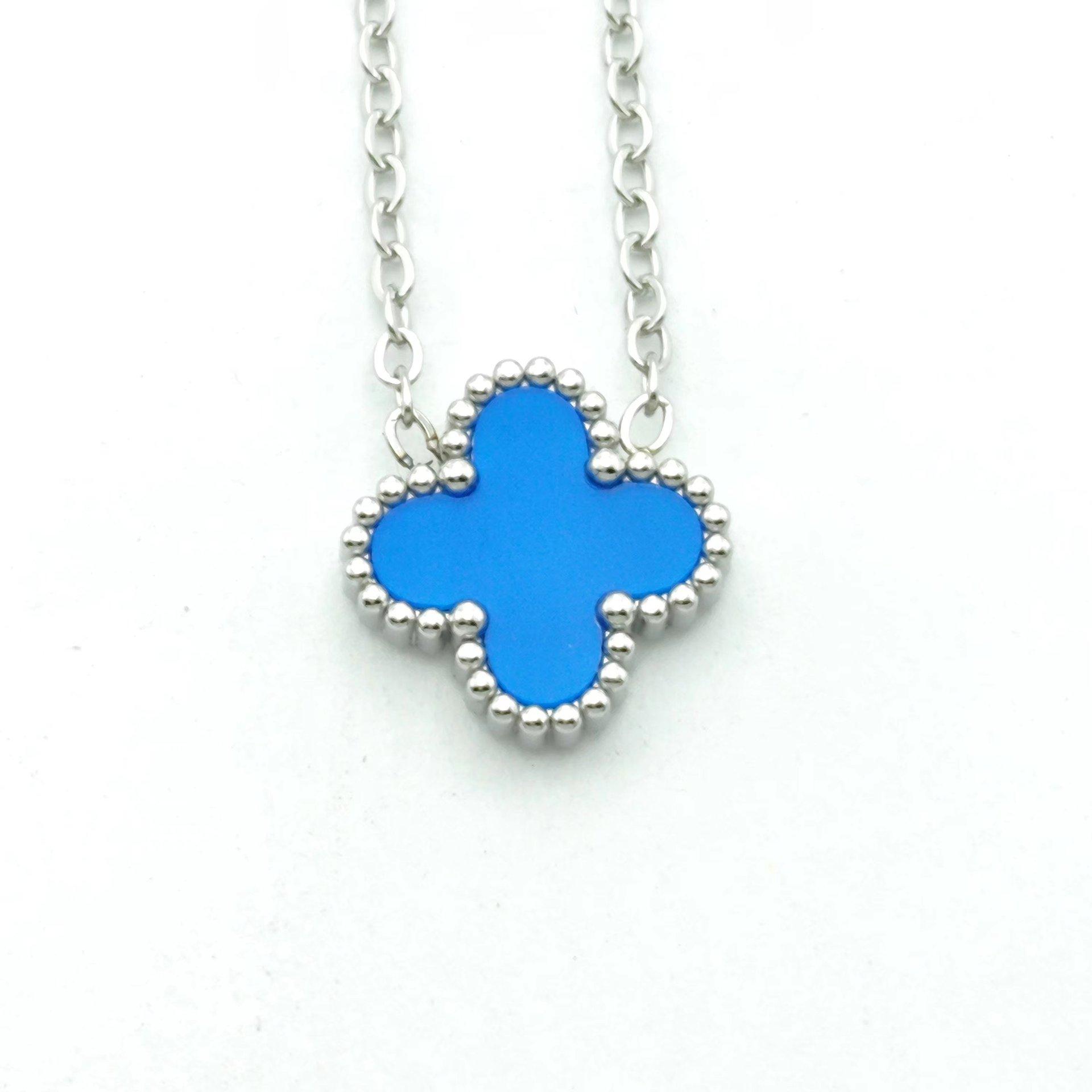 

Ожерелье Lucky Clover с усовершенствованным и минималистичным ожерельем Fritillaria синий